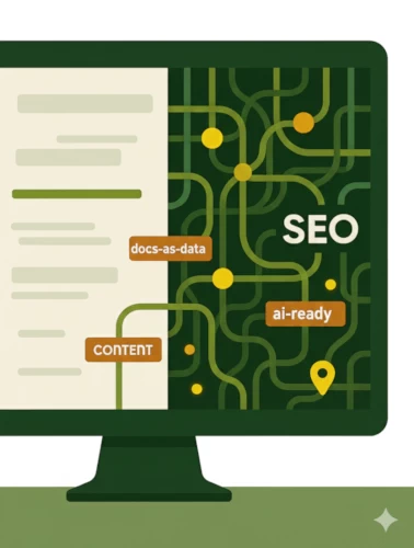 Illustration of implementing structured SEO for AI-readable documentation