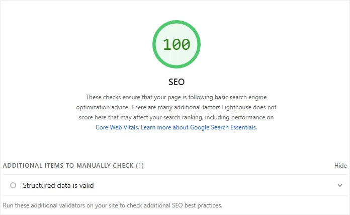 Diagnostic de performance Google PageSpeed Insights